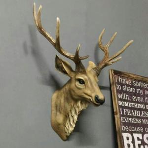 3D動物鹿ヘッド壁彫刻.アート工芸品壁の装飾ヘラジカ枝角用像廊下の壁