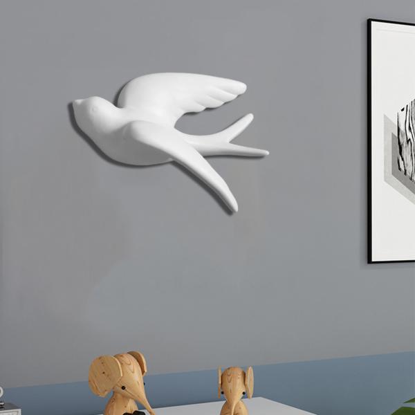 モダンでかわいい3D鳥すずめの壁アートデコレーションダイニングオーナメント工芸品S左