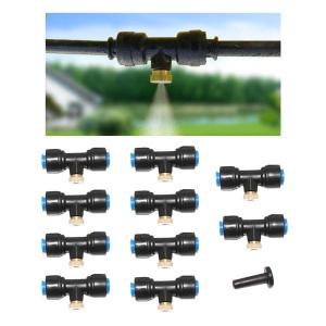 10セットミストノズル屋外スプレー冷却システムノズルキットブラックブルー