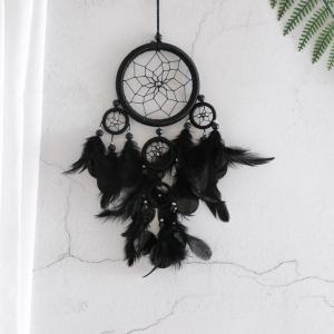 ドリームキャッチャーインド風の家の装飾と羽の誕生日プレゼント黒｜STKショップ