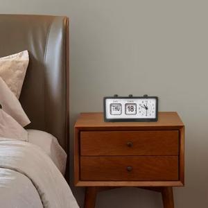 書斎の寝室のための多機能手動フリップクロックカレンダー時計｜stk-shop