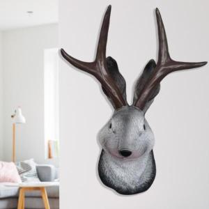 リビングルームの壁の装飾のための3Dウサギの頭像シミュレーションバニー彫刻