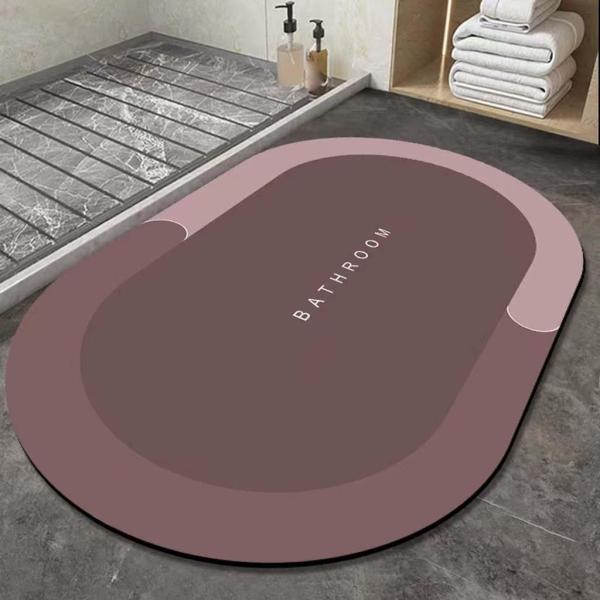 バスルームマット吸収性バルコニーカーペットフロアシャワーラグオーバルレッドL