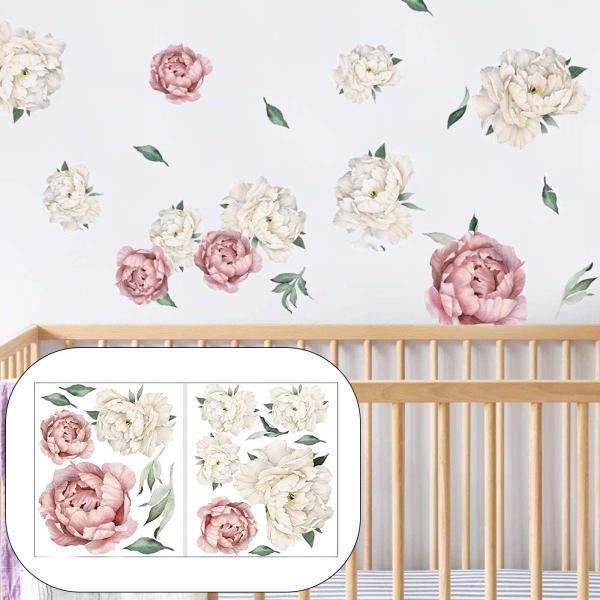 牡丹ローズ花背景ウォールステッカーアートデカール家の装飾ダークピンク
