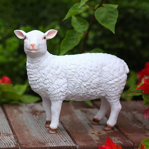かわいい子羊の置物彫刻ドールハウスミニチュアフィギュア立っている羊の妖精の庭キャビネットの配置オフィ...