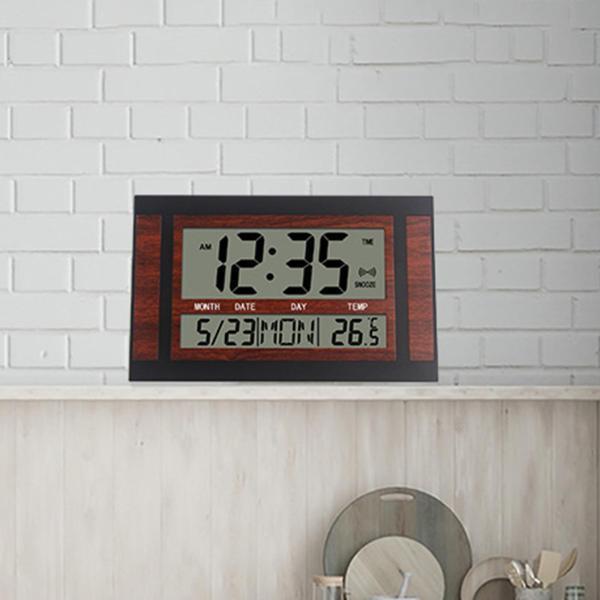 デジタル目覚まし時計ナイトスタンドティマー12/24Hタイミング壁掛け時計赤黒