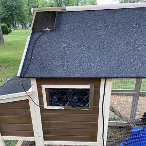 鶏小屋用太陽電池式パネルファン小屋屋根犬小屋デュアルファン｜stk-shop