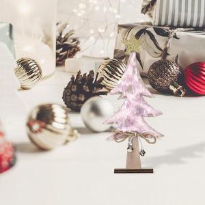 スタンディング クリスマスツリー テーブルデコレーション オーナメント ベル付き 22cm 高さ ホリデーパーティー クリスマス ウィンドウ｜stk-shop