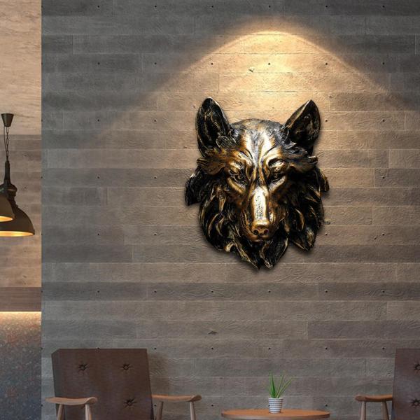 動物のオオカミの頭部の壁の芸術の装飾のバストの壁の彫像の良い技量の青銅