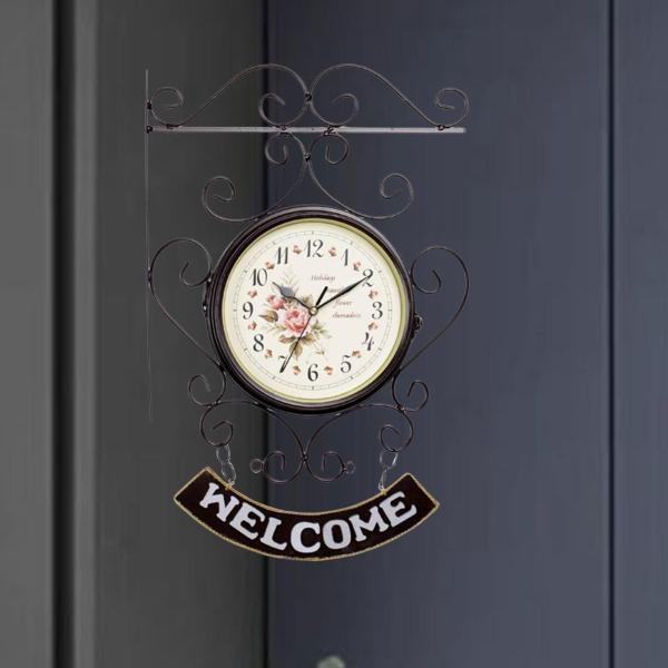 両面壁掛け時計 クリエイティブ クラシック 静音 オフィス 勉強 装飾 コーヒー用