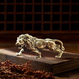 銅製:岩上ライオン置物 銅製:岩上ライオン置物 美術品・アンティーク