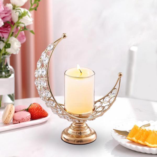 月の形の燭台ホルダー結婚式のテーブルの装飾パーティーキャンドルホルダーゴールデン 結納 略式結納品 ...