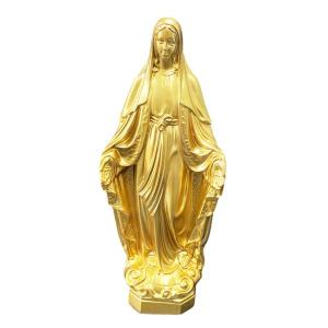 聖母マリアの置物 マリアのオーナメント 宗教的なフィギュア ホームデスク装飾用 スタイルB ゴールド