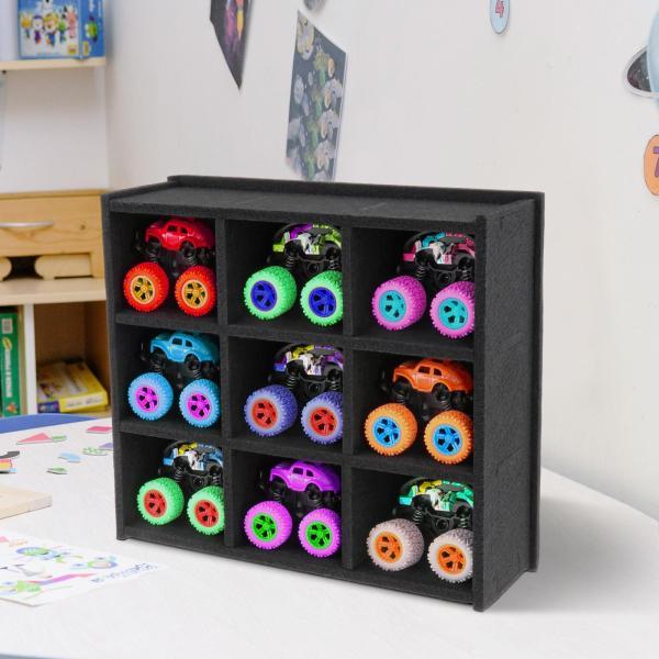 モンスタートラックおもちゃの壁マウントディスプレイケース 9 スロット DIY 組み立てフェルト素材...