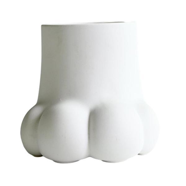 セラミック子猫の爪花瓶フラワーポットスタイリッシュな植物の花瓶新築祝いのギフト用ホワイト