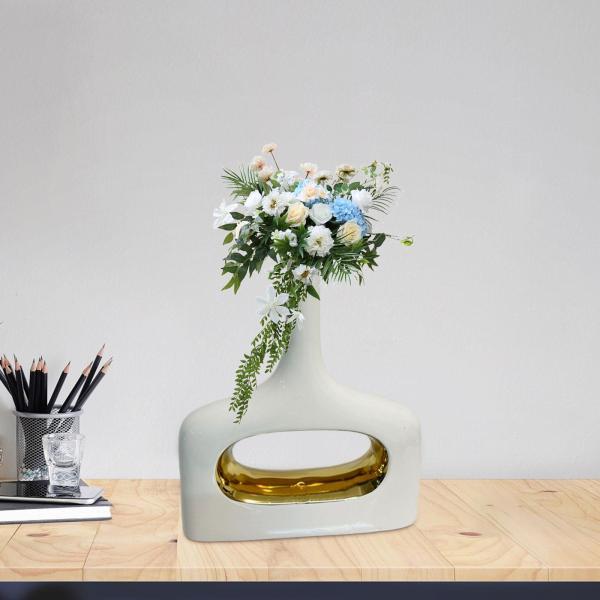 セラミック花瓶アートワーク卓上花瓶キャビネットリビングルームレストランスクエア