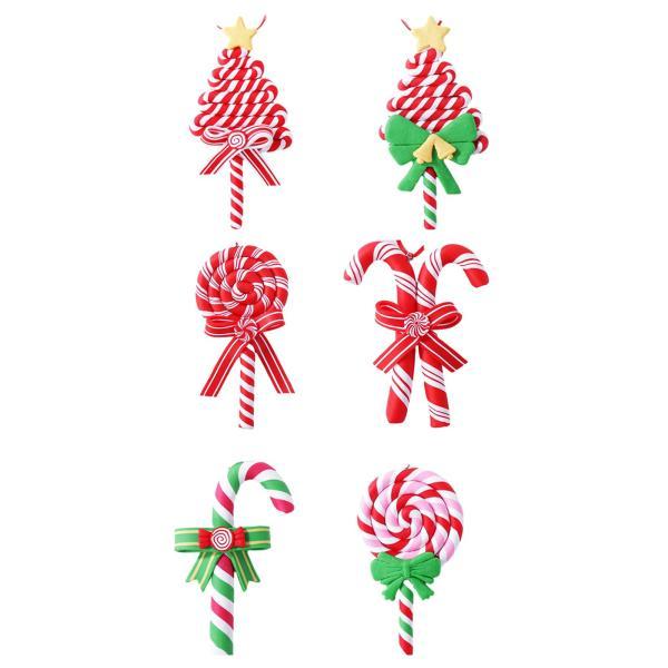 クリスマス キャンディ オーナメント クラフト 6個 クリスマスツリー ハンギングデコレーション ホ...