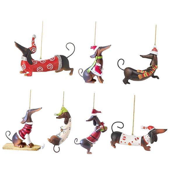 7x クリスマス犬デコレーション クリスマスツリーデコレーション ドアルームガーデン用