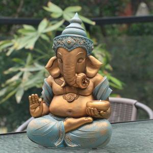 ガネーシャの置物インドの風水主ガネーシュの彫像家の装飾品工芸品白