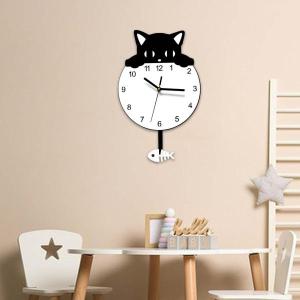 猫の形の壁時計屋内装飾アクリル吊り時計ミュートモダンな壁時計リビングルームベッドルームキッチンオフィス装飾
