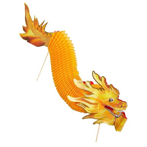 中国風ペーパーダンスドラゴンドラゴンダンスおもちゃレストランお祝い用 150 センチメートル黄色