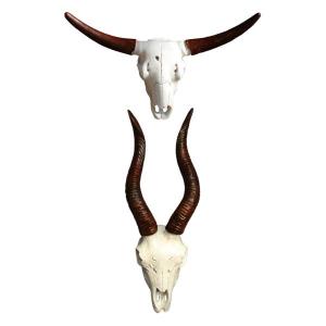 並行輸入品】 ハンティングトロフィー 牛骨 頭蓋骨 壁掛けアクセサリー