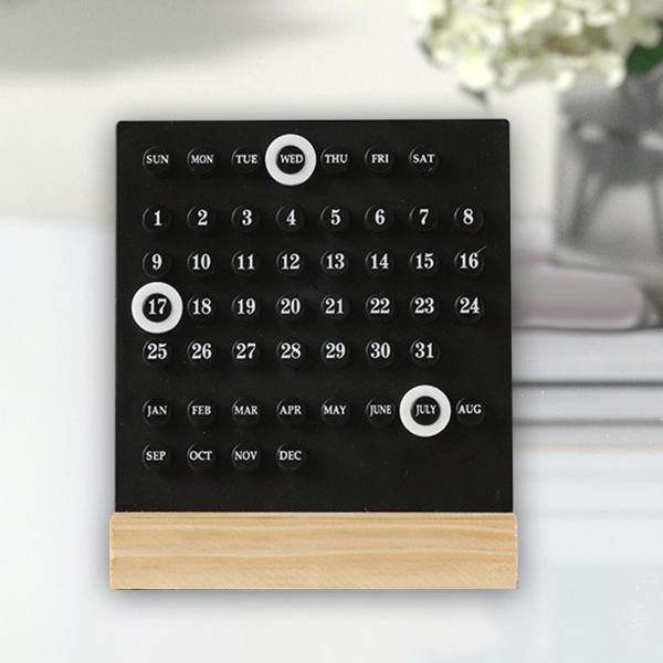 パーペチュアル カレンダー 再利用可能なミニ卓上カレンダー ホーム アクセサリー オフィス用