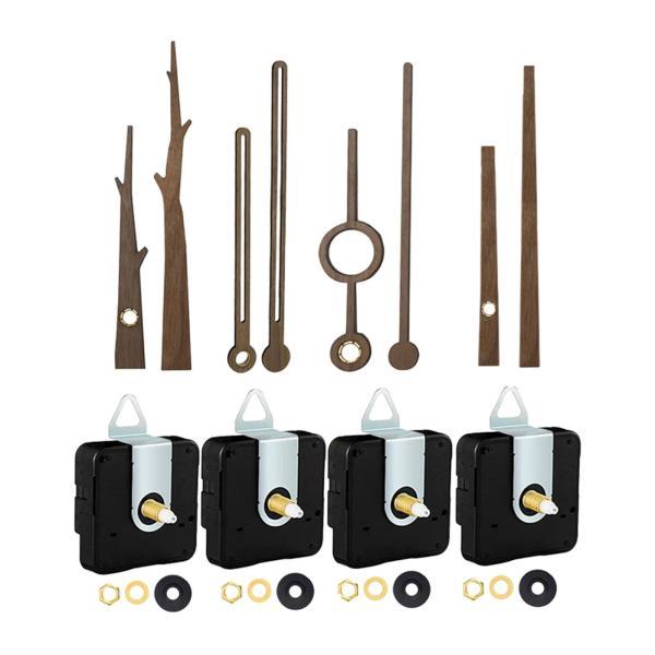 壁掛け時計ムーブメント機構 カチカチ音がしない木製サイレントスイープクロックモーターセット ウォール...