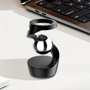 ブラックシルバーボール デスクフローティングジャイロスコープ 重力に逆らうキネティックデスク玩具