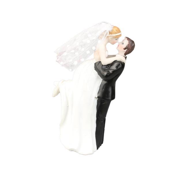 ウェディングケーキトッパー ケーキデコレーション 樹脂製オーナメント 小さな彫刻 カップル像 花嫁と...