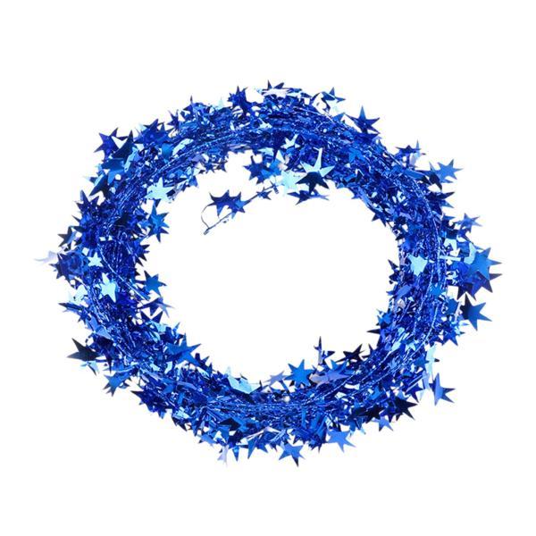 人工クリスマスリース 25フィート 鉄ワイヤー スターヴァイン リビングルーム 屋内用 ブルー