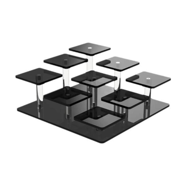 アクリルディスプレイスタンドデコレーションデコレーションとオーガナイザーカップケーキバッジブラック