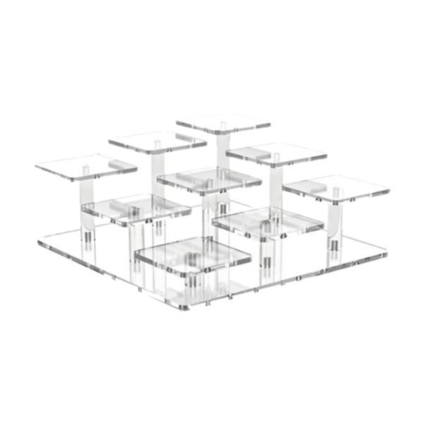 アクリルディスプレイスタンド装飾用装飾とオーガナイザーカップケーキバッジクリア