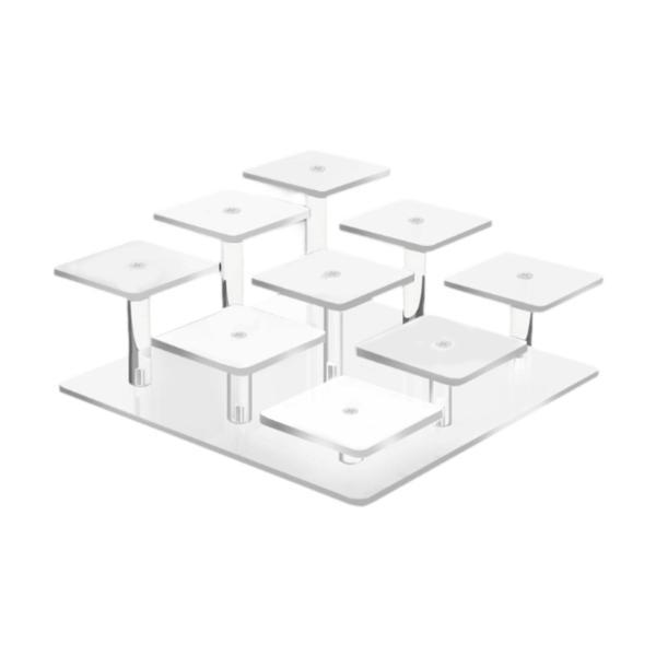 アクリルディスプレイスタンド装飾用デコレーションとオーガナイザーカップケーキバッジホワイト