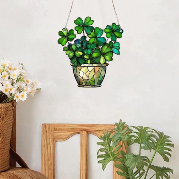 ステンドグラス サンキャッチャー 窓用 サンキャッチャー メタルチェーン パティオ 2D ホームオー...