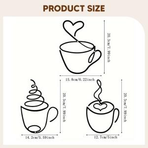3 個入り コーヒーカップ ウォールアート デ...の詳細画像2