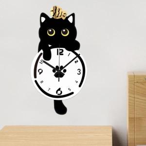 猫の振り子壁掛け時計 装飾時計 かわいい 軽量...の詳細画像2