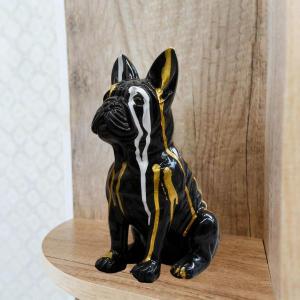 フレンチブルドッグの像 アートクラフト オーナメント クリエイティブなデスクトップ装飾 スタイリッシュな犬の置物 キャビネットや暖炉用の動物彫刻
