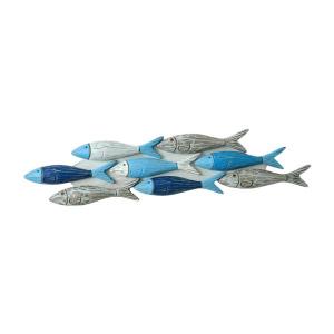 魚の壁飾り 装飾木製壁飾り 寝室 家庭 リビングルーム用 54.5cmx12cm