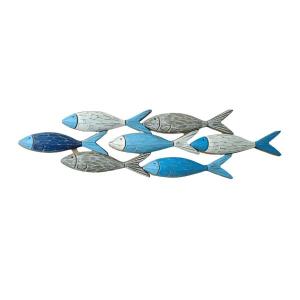 魚の壁飾り 装飾木製壁飾り 寝室 家庭 リビングルーム用 62cmx16cm
