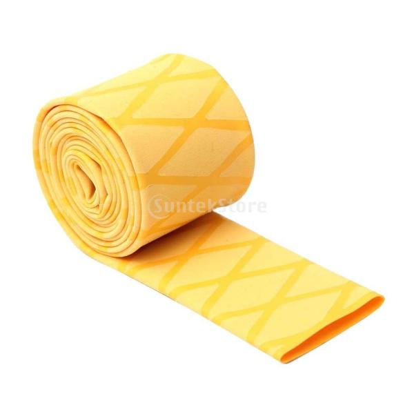 20mm ノンスリップ 熱収縮チュービンググリップ 魚ロッドラケット ハンドル イエロー