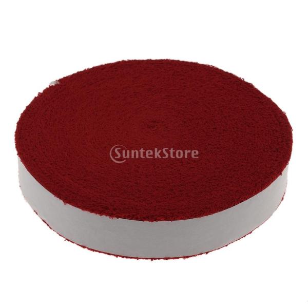 オーバーグリップ テニス バドミントン ラケット用 タオルグリップテープ レッド