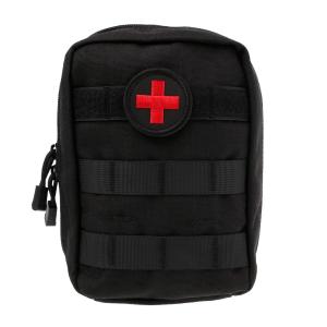 ナイロン 防水 丈夫 戦術  登山 防災 モール EMTポーチ 応急処置バッグ 救急箱 タクティカルギア 全3色 - ブラック