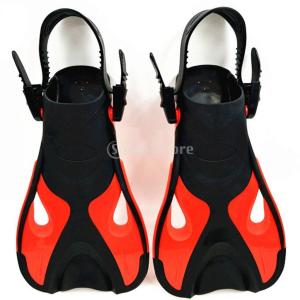 キッズ フィン スキューバ ダイビング 水泳 ダイビング 訓練 フリッパー 全2色 - 赤｜stk-shop