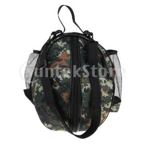 バスケットボールキャリーバッグホルダーサッカーバレーボールキャリングストレージ用の2??つのサイドメッシュポケット付き