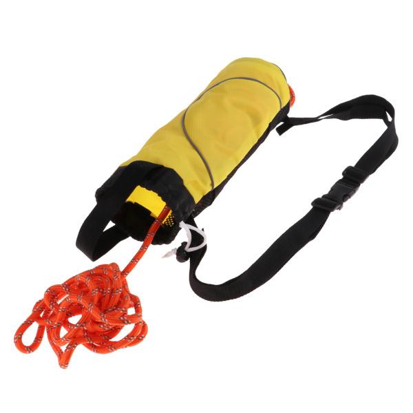 高強度ロープスローバッグアクセサリーにカヤックヨット - 21メートル反射ロープ黄色いバッグ