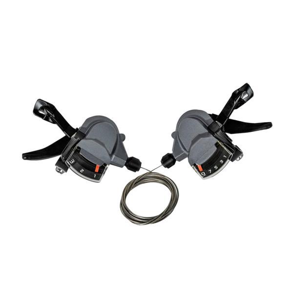 マウンテンバイクシフターレバー、自転車シフターセット可視光学ギアディスプレイインジケーター、シフター...