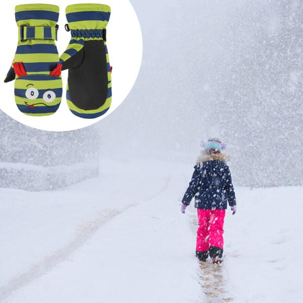 子供の防水フリーススキーグローブ冬の暖かいスノーボードサーマルスノーキャタピラーL