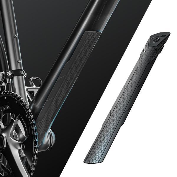 滑り止めバイクチェーンステイプロテクター下部チューブプロテクトブラックグリッドパターン