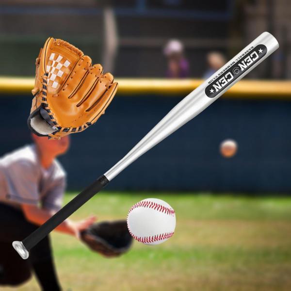 野球グローブとボールポータブルブラウン左グローブと野球バットセット